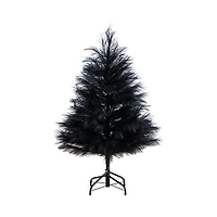 Nearly Natural 4' Artificial Halloween Black Pampas Grass Christmas Tree