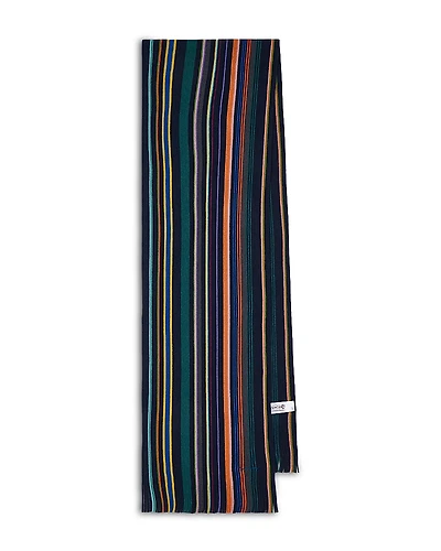 Paul Smith Ivan Striped Merino Wool Scarf