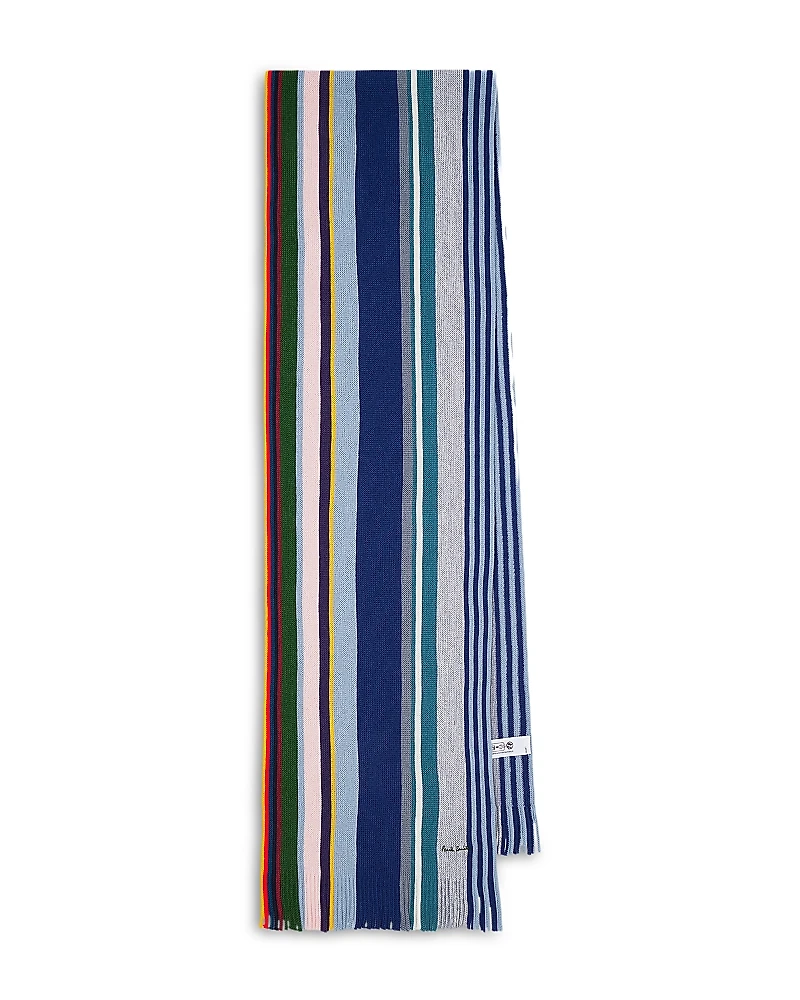 Paul Smith Twisted Striped Merino Wool Scarf