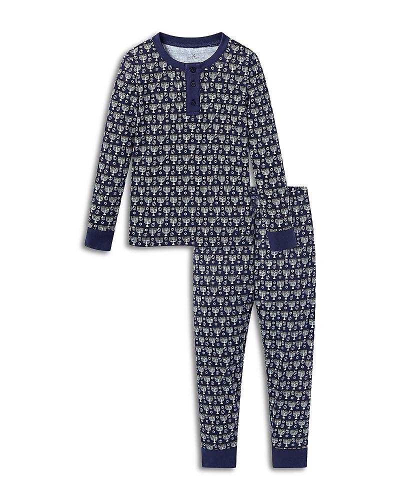 Petite Plume Unisex Festival of Lights Pima Snug Fit Pajama Set - Baby, Little Kid, Big Kid