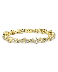 Lagos 18K Yellow Gold Fizz Diamond Bezel Cluster Tennis Bracelet