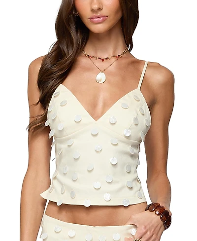 Edikted Arielle Iridescent Backless Top