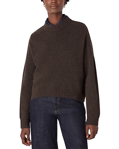 Whistles Wool Curved Hem Sweater