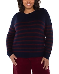 Liverpool Los Angeles Plus Stripe Long Sleeve Drop Shoulder Sweater