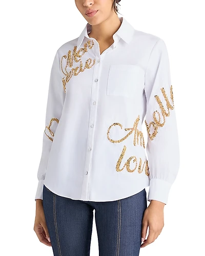 Cinq a Sept Sequinned Blouse