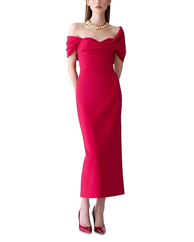 Carolina Herrera Draped Midi Dress