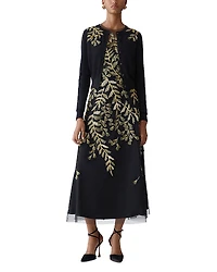 Carolina Herrera Embellished Long Sleeve Crewneck Cardigan