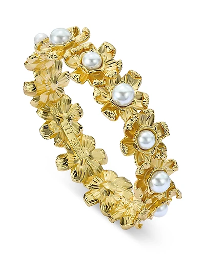 Ted Baker Imitation Pearl Daisy Bangle Bracelet
