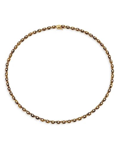 Sydney Evan 14K Yellow Gold Tiger Eye & Diamond Eternity Necklace, 16