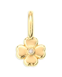 Adina Reyter 9K Yellow Gold Diamond Clover Mini Charm Pendant