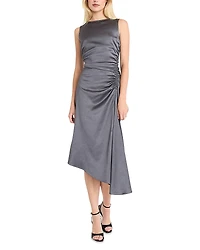 Luxely Boat Neck Asymmetric Midi Dress