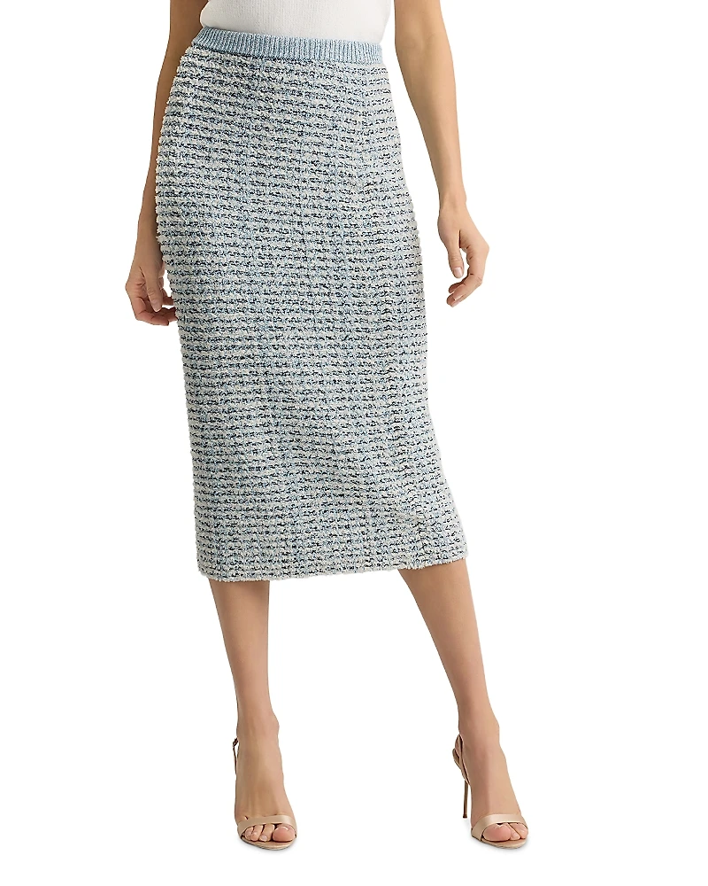 St. John Soft Eyelash Sequin Knit Skirt