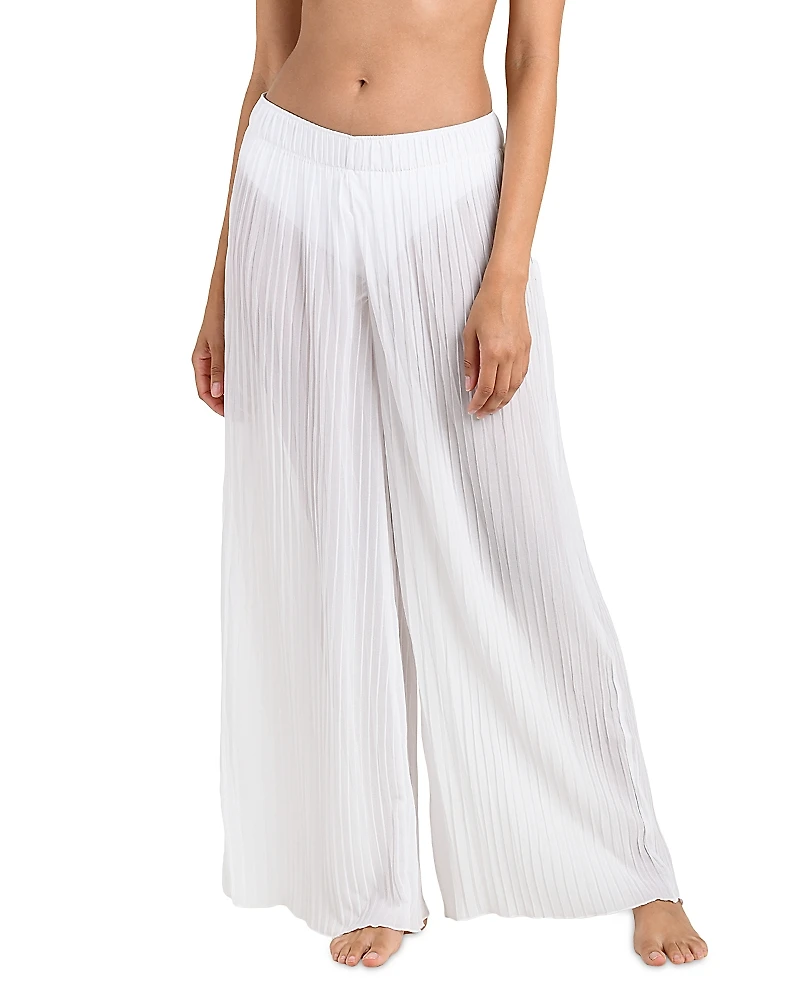 La Blanca Sunbeams Pleated Wide Leg Swim Cover-Up Pants