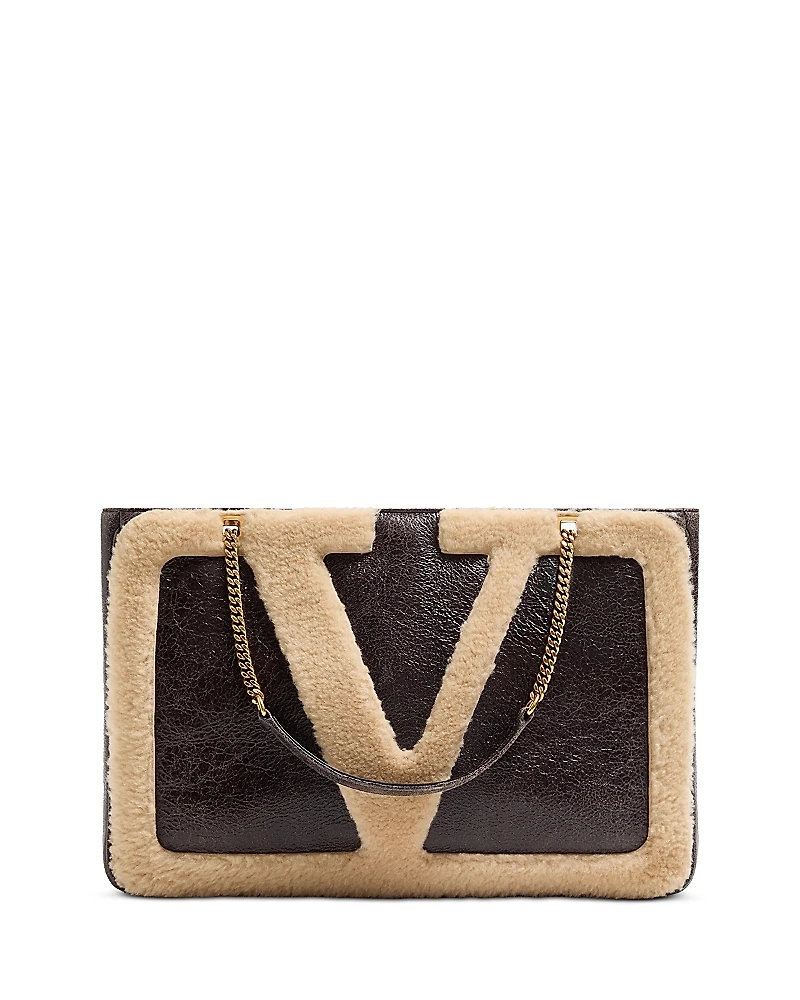 Valentino Garavani Viva Superstar Shearling Shopping Shoulder Bag
