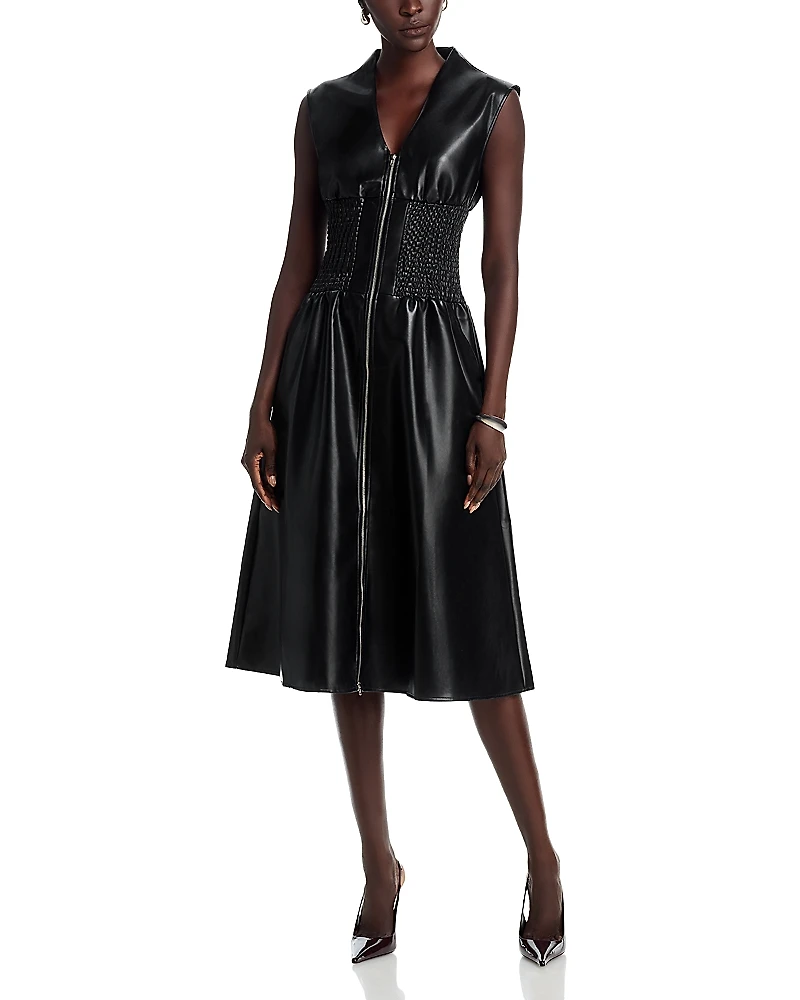 Area Stars Faux Leather Zippered Dress