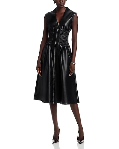 Area Stars Faux Leather Zippered Dress