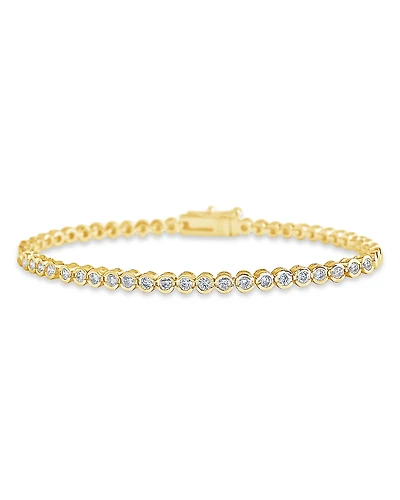 Sterling Forever Cubic Zirconia Bezel Flex Bracelet