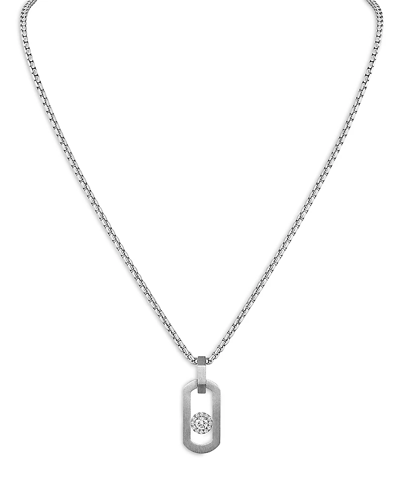 Messika Titanium So Move Diamond Oval Pendant Necklace, 28.74