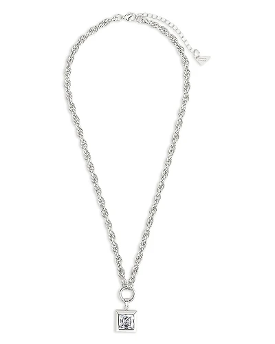 Sterling Forever Bess Cubic Zirconia Pendant Necklace, 16-18