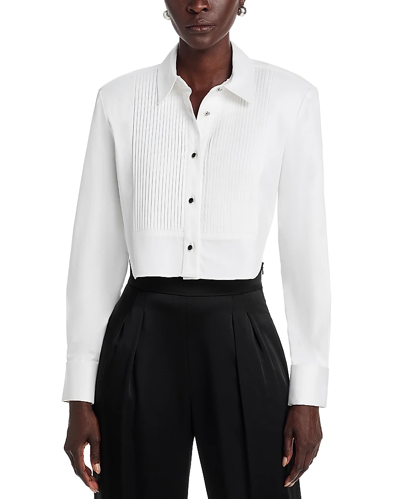 Toccin Nic Cropped Tuxedo Shirt