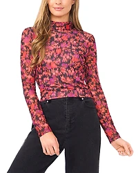 CeCe Printed Turtleneck Top