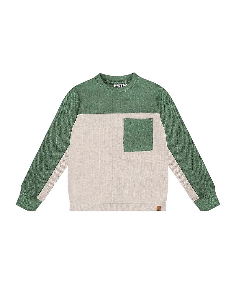 Deux par Boys' Long Sleeve Super Soft Brushed Jersey Top Color Block - Little Kid, Big Kid