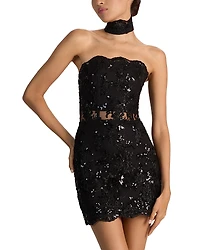 Alice and Olivia Georgie Strapless Embellished Dress