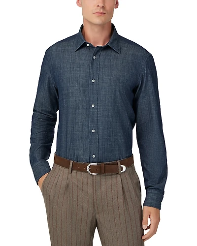 Boggi Milano Denim Long Sleeve Button Front Shirt