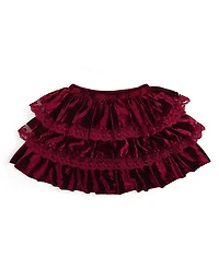 Sweet Wink Girls' Ruby Red Velvet Tiered Christmas Skirt - Baby, Little Kid