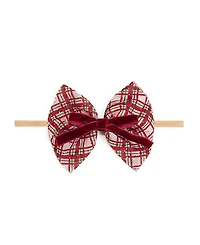 Sweet Wink Girls' Christmas Plaid Layered Bow Headband - Baby