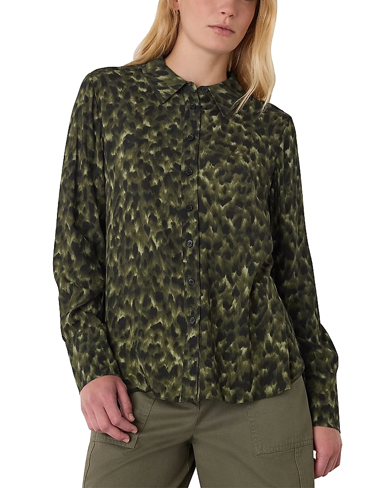 Whistles Animal Print Collared Shirt