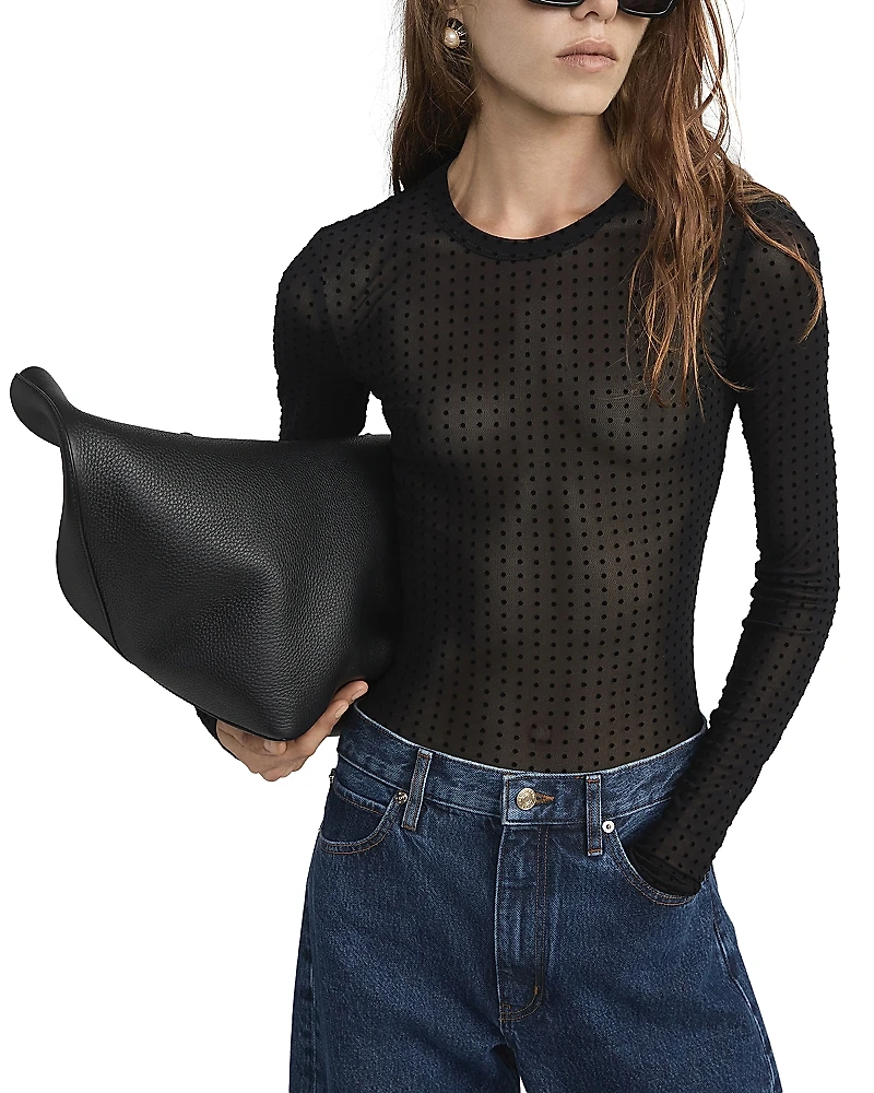 Frame The Mesh Polka Dot Top