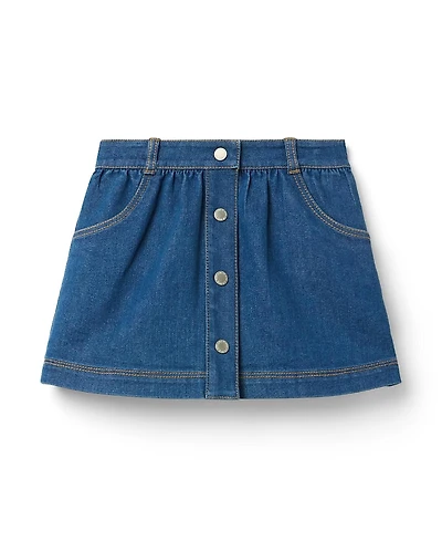 Janie and Jack Girls' Denim Button Skirt - Baby, Little Kid, Big Kid