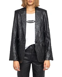 Zadig & Voltaire Leather Crinkle Jacket
