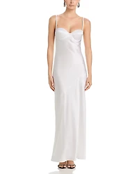 L'Agence Sayla Silk Bias Cut Maxi Dress