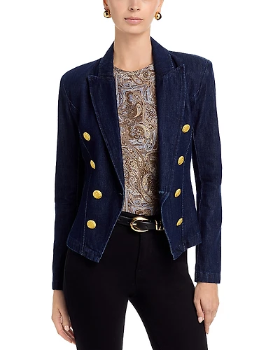 L'Agence Emerson Denim Structured Blazer