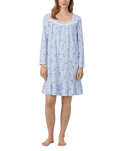 Eileen West Long Sleeve Floral Short Nightgown