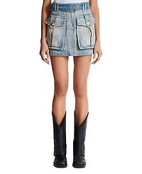 Balmain Denim Skirt with Pockets