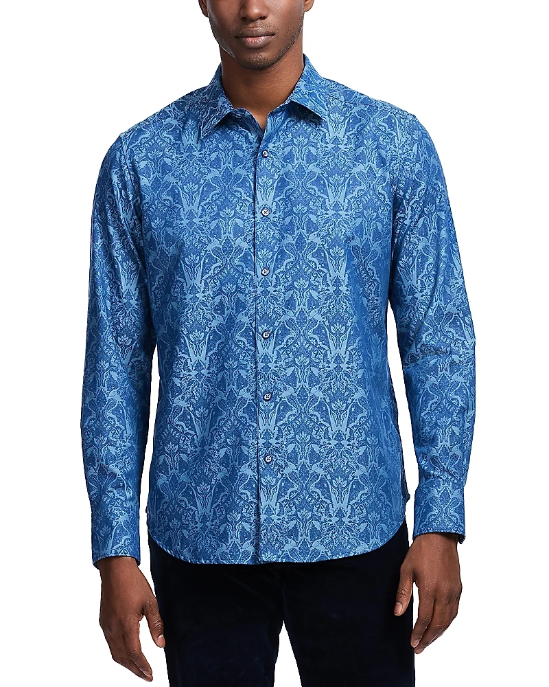 Robert Graham Highland Cotton Blend Button Down Shirt