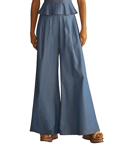 Aur OceA Cambrico Pleated Wide Leg Pant
