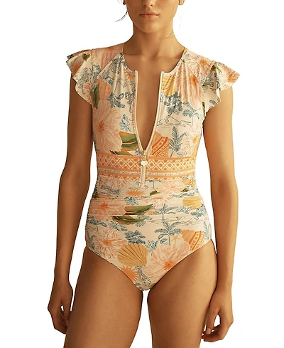 Aur OceA AlcioRuffle Sleeve One Piece