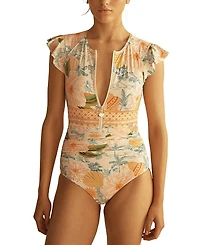 Aur OceA AlcioRuffle Sleeve One Piece