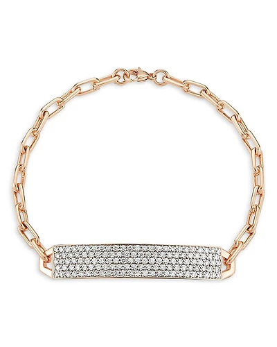 Walters Faith 18K Rose Gold Carrington Diamond Pave Id Bracelet