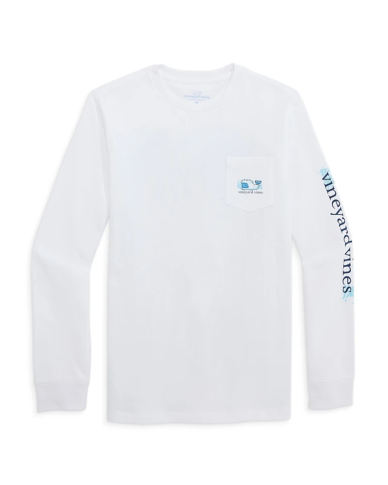 Vineyard Vines Boys' Yeti Whale Spotting Pocket Tee - Little Kid, Big Kid