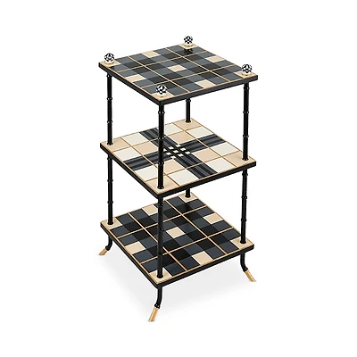MacKenzie-Childs Mad for Plaid 3 Tier Table
