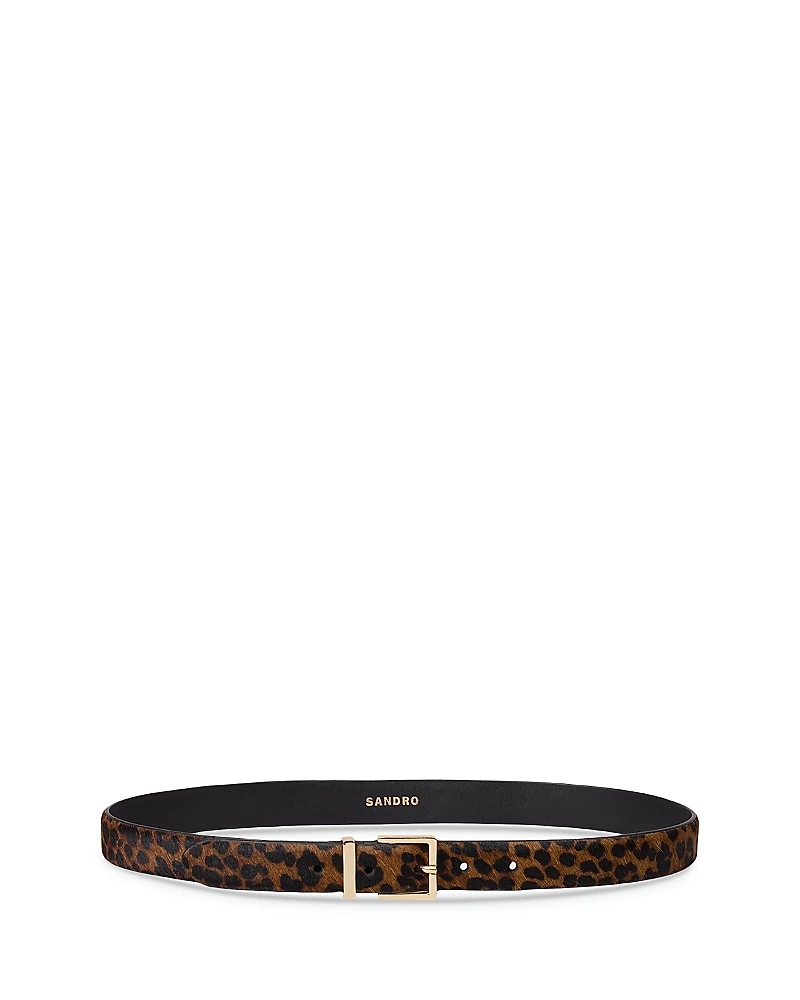 Sandro Women's Animal Print Calf Hair Belt