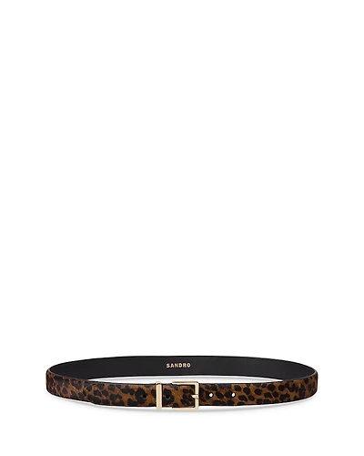 Sandro Women's Animal Print Calf Hair Belt