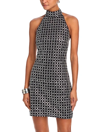 Rotate Bead Halter Neck Dress