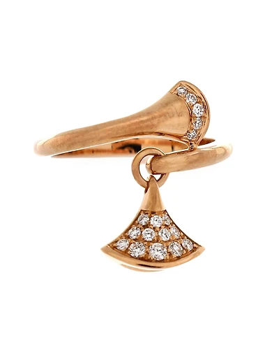 Pre-Owned Bvlgari Divas' Dream Charm Ring 18K Rose Gold with Diamonds