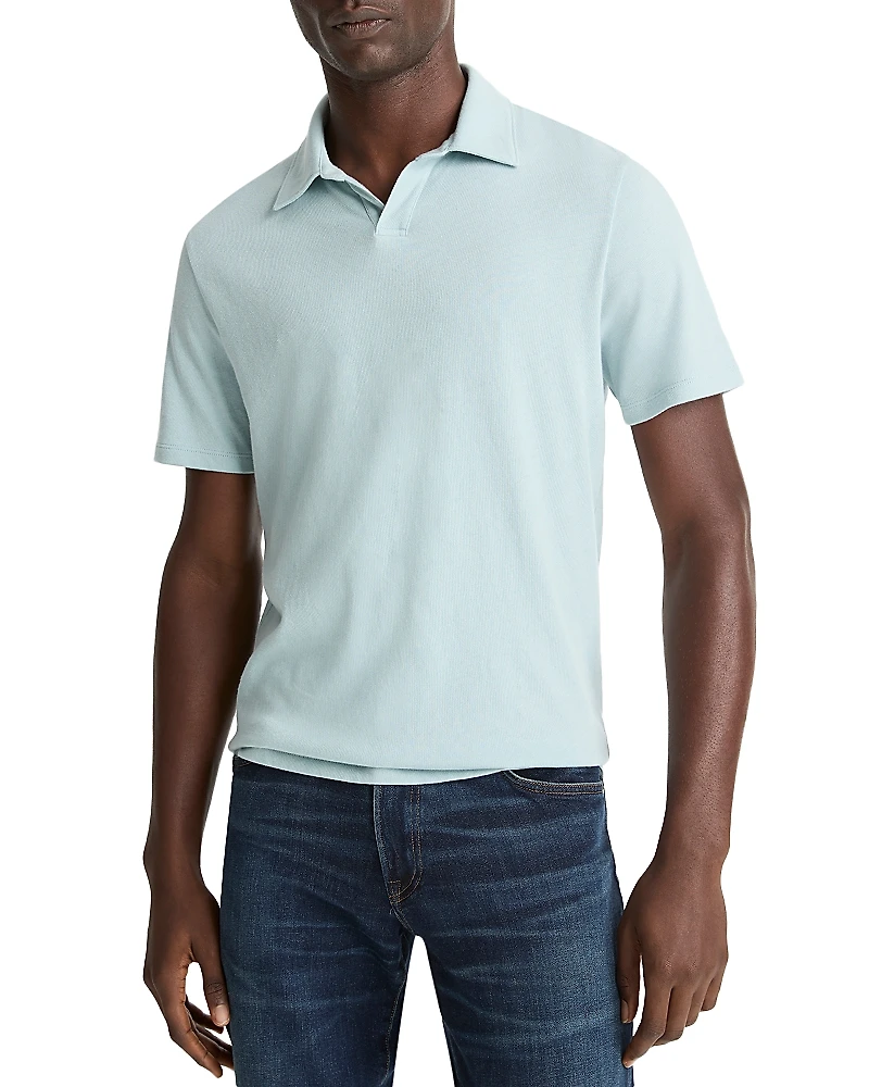 Vince Short Sleeve Loose Knit Polo Shirt